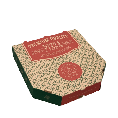 Короб под пиццу цельный гофрокартон Е 330х330 бурый с печатью "Премиум" 100 шт.  НФ-00013106
