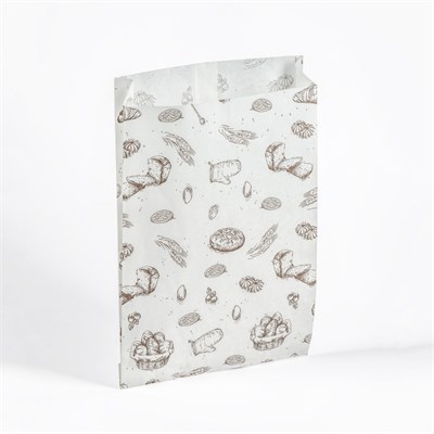 Бумажный пакет 170*30*260 мм с рисунком «Хлеб и выпечка» /100/2000/ НФ-00000660