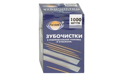 Зубочистки в индивид. БУМАЖНОЙ упаковке (1000шт) АВИОРА (1/30уп) 8952