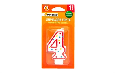 Свечи для торта PATERRA цифра 4 (48шт) 9100