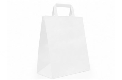 Пакет с плоской ручкой б/п 240х140x280 БЕЛЫЙ 70г (50/300шт) Тек-Пак 17402