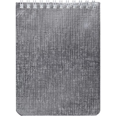 Блокнот А6 Хатбер 40л спираль "Металлик Серебро" клетка бумвинил НФ-00001604