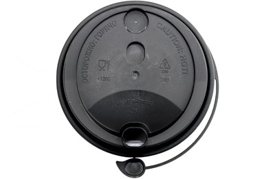 Крышка для стак. Покров д.90мм (0,300-0,500л) черная МАТОВАЯ (20уп х50шт)  (1000шт) 17258