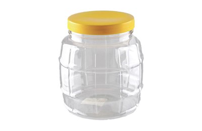 Банка ПЭТ Бочонок  0,100 (100 шт) + желтая крышка № 38 3741