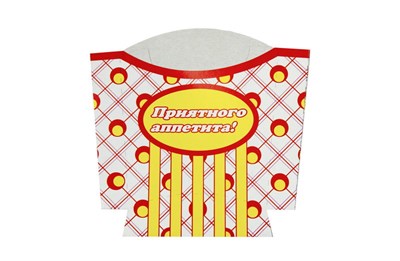Короб-Стакан для картофеля фри малый желтый (80гр) (50/600шт) 4875