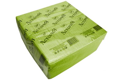 Салфетки 24х24 1-слойн. (АСТОРИЯ) 400л/4уп Интенсив Зеленые 9803