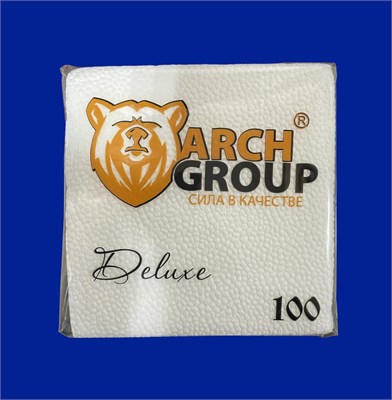 Салфетка для стола "Медведь" Де Люкс 20 шт Белая НФ-00013294