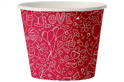 Бум креманка Папирус 150мл ламинир. под мороженое Красная (12уп х 50 шт) 600шт 19853