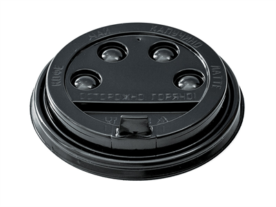 Крышка для стакана СТИРОЛ 90мм с клапаном ЧЕРНАЯ ПП Континент 100/1000 в кор НФ-00015545