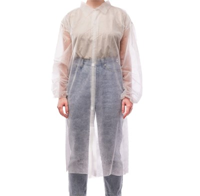 СИЗ Халат одноразовый SMZ на липучке белый, XL/110 см 10 в спайке ЦЕНА ЗА ШТУКУ НФ-00016813