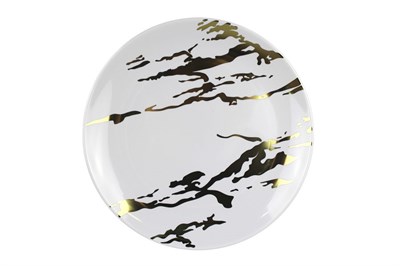 Тарелка  д 190 с каемочкой МРАМОР золото  36уп*6шт (216шт) 21206