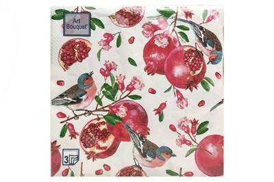 Салфетки 33х33 3 - слойн. Art Bouquet 20 шт (12 уп) Гранатовый сад 21983