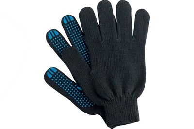 Перчатки ХБ 5-ти нит. с ПВХ точка 10 класс черные (300пар) ЛТ 18258