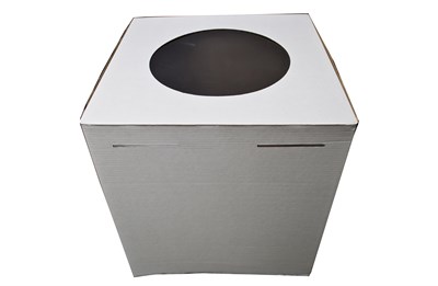 Короб картонный д/тортов с окном 240х240х220 белый (50шт) 22848