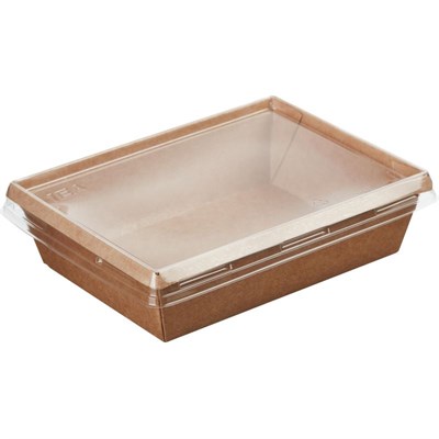 Салатник бумажный ONECLICK с пластиковой крышкой 500 мл ТОТАЛ КРАФТ 50/400 НФ-00020686