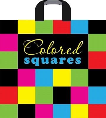  Пакет ПЭ с петлевой ручкой 40х36+4см (110) (Разноцветные квадраты) Артпласт (х25/350)  НФ-00022187