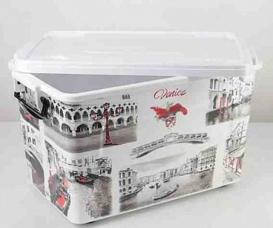 Контейнер 35л. №6 Венеция белый/черный НФ-00022764