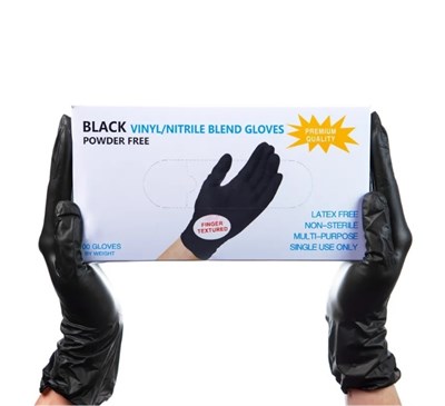 Перчатки Черные Wally Винил Нитрил 100шт размер XS (ДД) НДС НФ-00024096