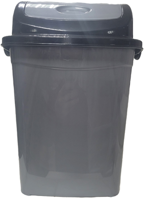 Контейнер для мусора 12л. с перекидным верхом серый/черный/сереб НФ-00024857