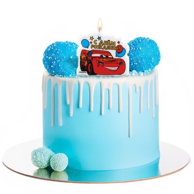 Свеча для торта «С Днем Рождения!», 8×8 см, Тачки НФ-00025246