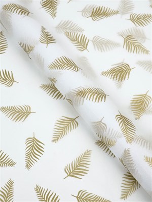 Бумага упаковочная тишью «Листья, золото», 50×70 см НФ-00025263