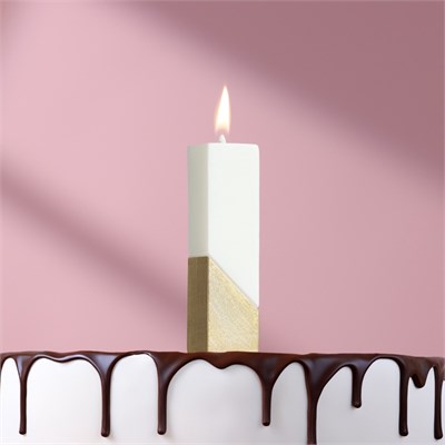 Свеча в торт «Манхеттен», цифра 1, белая с золотом, 5 см НФ-00025279