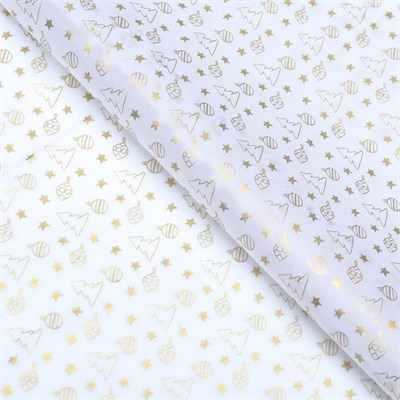 Бумага упаковочная тишью, новогодняя упаковка «Ёлочки», 50×66 см НФ-00025314