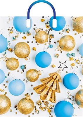 Пакет ПЭ с пластмассовыми ручками 38х45+3см (90) (Елочка с шарами) Артпласт (х10/150) ВИЛСОН НГ НФ-00025380