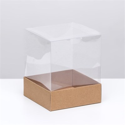 Коробка для пирожных, крафт, 14.5×14.5×17.5 см НФ-00025624