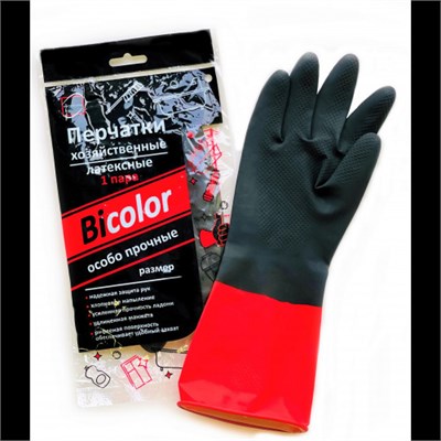 Перчатки хозяйственные BICOLOR S  КонтинентПак 12/120 НФ-00015108