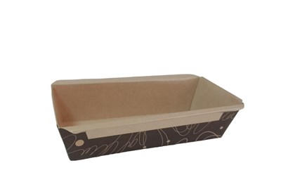 Форма бумажная ЛАМИНИРОВАННАЯ RP165LB "КЕКС" ШОКОЛАД 550мл верх 100*185/низ 65*165/ H 45  40/800шт НФ-00015654