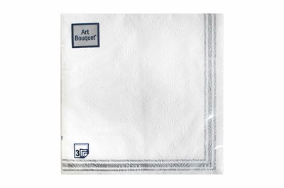 Салфетки 33х33 3 - слойн. Art Bouquet 16 шт (12 уп) Барокко рамка серебряная 24072