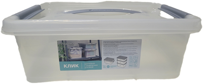 Контейнер Клик 6л. с защелками прозрачный НФ-00025830