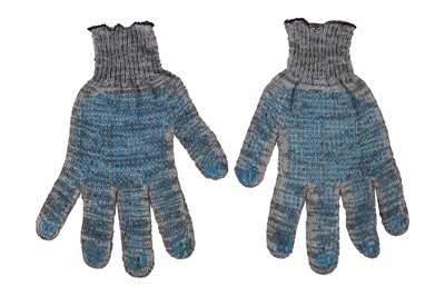 Перчатки ХБ 5-ти нит. с ПВХ точка 10 класс серые (300пар) ЛТ																														 23166