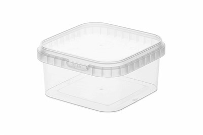 Банка прозрачная квадратная (комплект) 650мл 126х126х64 ВЗЛП (160шт/кор) 24284