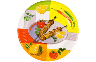 Бум тарелка Папирус д.230мм Пикник /10уп * 50шт/ (500шт) 13654