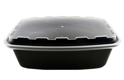 Контейнер.1000 мл 212х148х70 односекционный с крышкой чёрный ПП ВЗЛП 150 шт/кор 17919