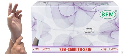 SFM Перчатки Чистый Винил Прозрачные (50пар) размер XL 1/10 в кор НФ-00014114