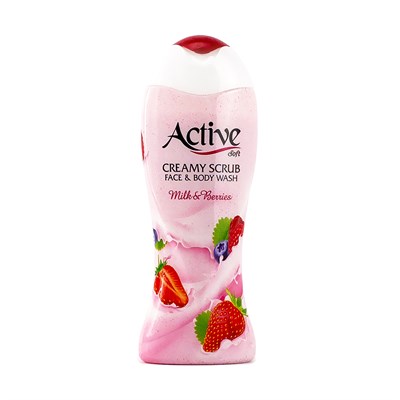 Гель-скраб для душа Active (Актив) Молоко/Ягоды 400 мл ИРАН 1/12 НФ-00019070