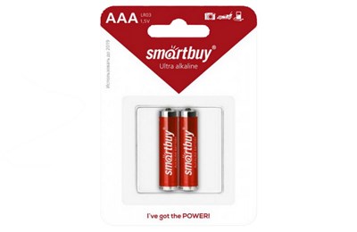 Батарейка алкалиновая Smartbuy LR03/2B (24/240) (SBBA-3A02B) НФ-00027139