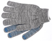 Перчатки ХБ 5-ти ниточные с ПВХ  ПРОТЕКТОРОМ 10 пар в спайке, 400 пар в мешке НФ-00000216