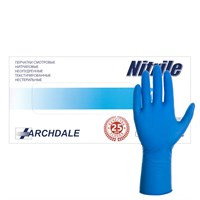 Перчатки нитриловые неопудр.смотр. Nitrile  ARCHDALE XS /10х100шт/ (10) голубые (Эластичные) НФ-00001014