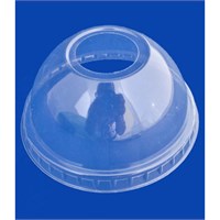 Крышка прозрачная купол ПЭТ Pet VEGGO (вегго) с отверстием д. 95  (8упх100шт)  (800 шт) НФ-00001193