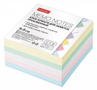 Бумага для заметок ХАТБЕР 9*9*4.5 цветной 5 цвет. на клею в индив. упак. 18 шт. в кор. НФ-00001313