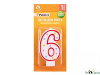 Свечи для торта PATERRA цифра 6 (48шт) НФ-00001975