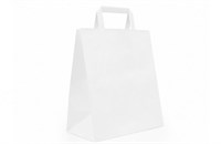 Пакет с плоской ручкой б/п 240х140x280 БЕЛЫЙ 70г (50/300шт) Тек-Пак 17402