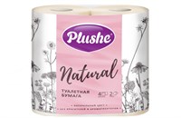 Туалетная бумага PLUSHE плюше натурал Natural 2-х сл. 18м (4рул) (12уп) 17976