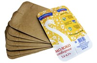 Тарелка картонная 13х20  прямоуг. молоко нефольгир (Тмол) крафт (100/1000шт) 16414