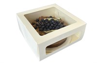 ОСК контейнер под десерт с окном Cake Window белый 220х220х100 (90шт) 17806