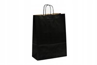 Пакет с крученой ручкой  220 х 120 х 250 мм Черный (КП) 70гр (50/250) НФ-00014500